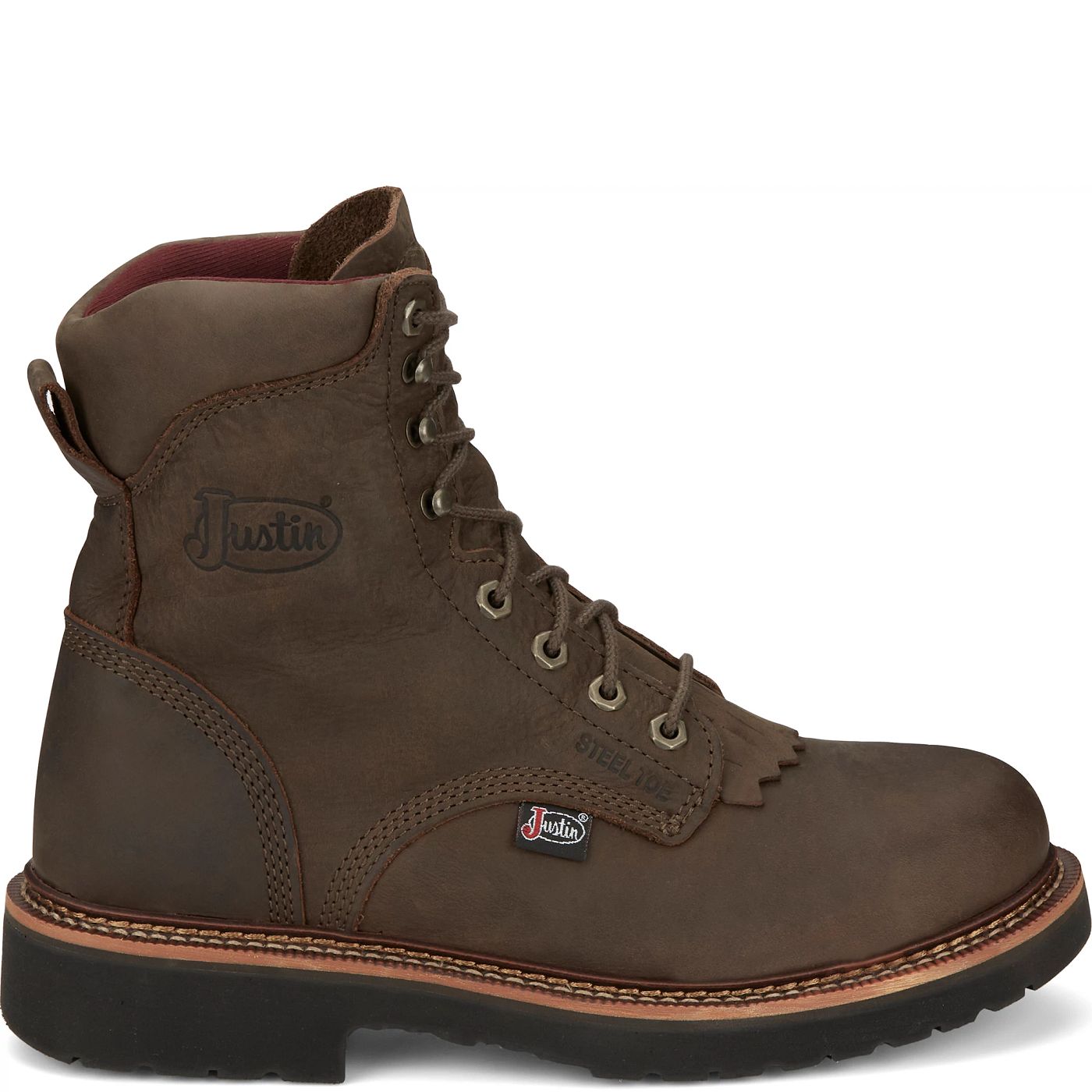 Justin Work Men's Rivot 8" Steel Toe Boot - Hickory Brown (OW441) - View 3