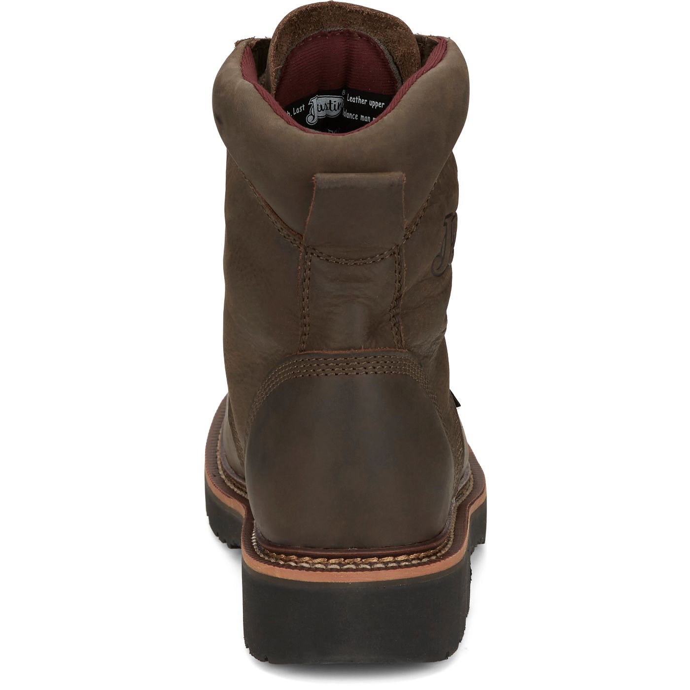 Justin Work Men's Rivot 8" Steel Toe Boot - Hickory Brown (OW441) - View 5
