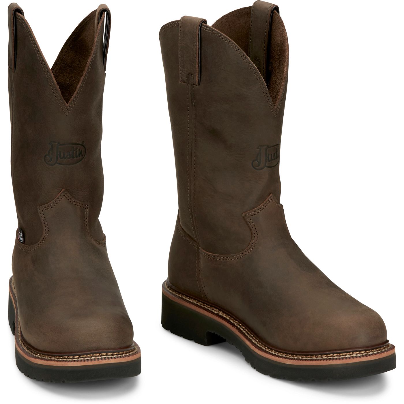 Justin Work Men's Carbide 11" Work Boot - Hickory Brown (OW4440) - Front View
