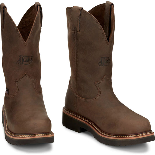Justin Work Men's Carbide 11" Steel Toe Boot - Hickory Brown (OW4441) - Front View