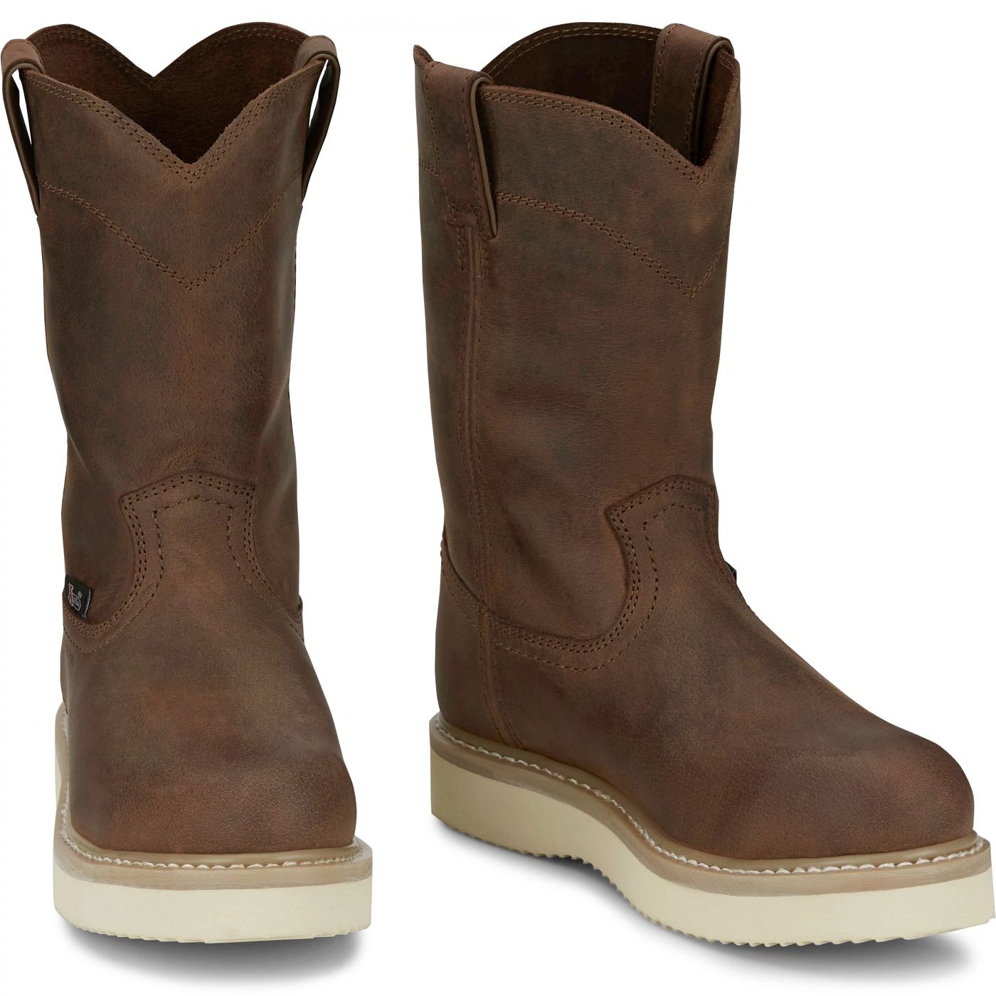 Justin Work Men's Ram 10" Steel Toe Boot - Pecan Brown (OW4711) - Front View