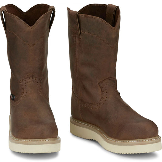 Justin Work Men's Ram 10" Steel Toe Boot - Pecan Brown (OW4711) - Front View