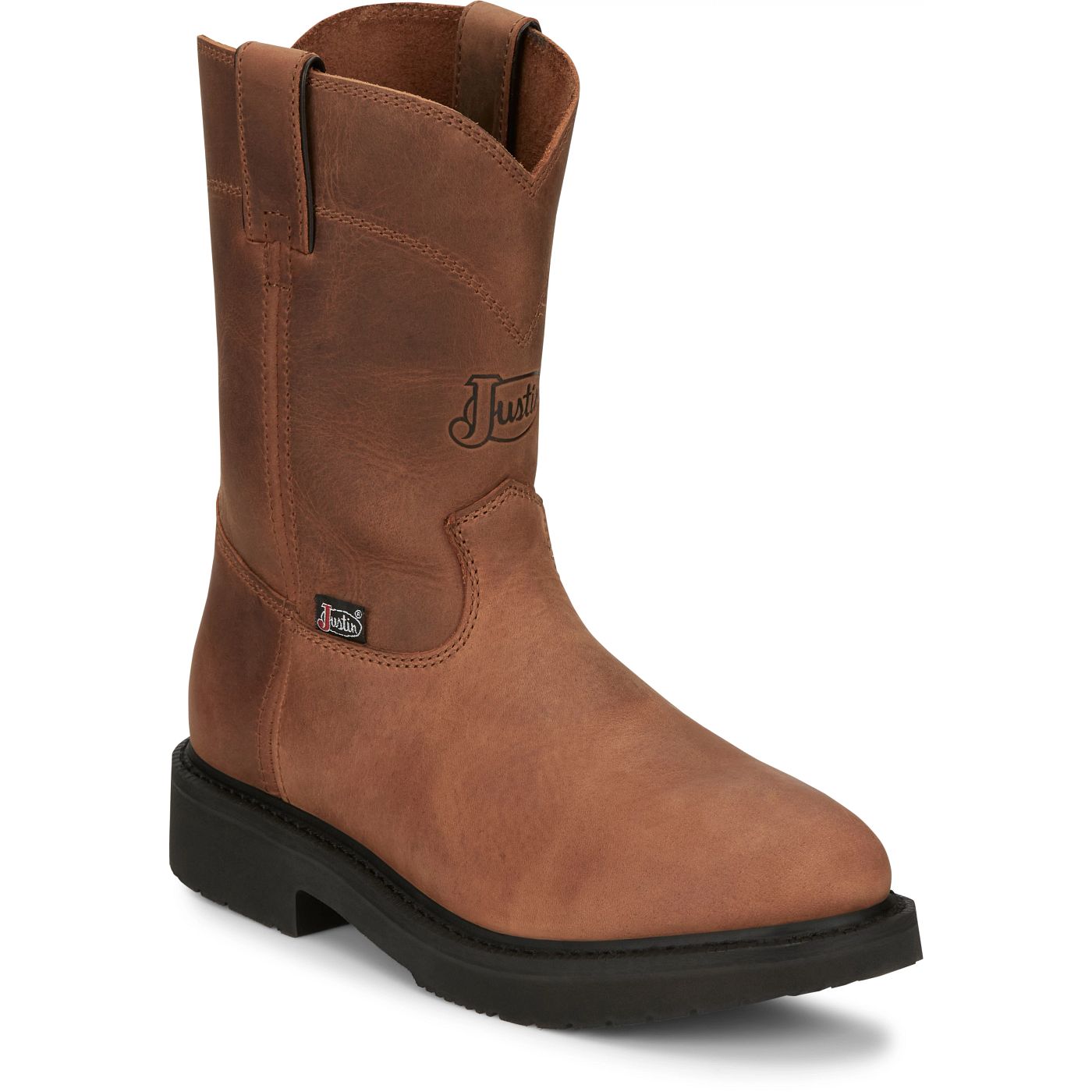 Justin Work Men's Round-Up 10" Work Boot - Aged Bark (OW4760) - View 2