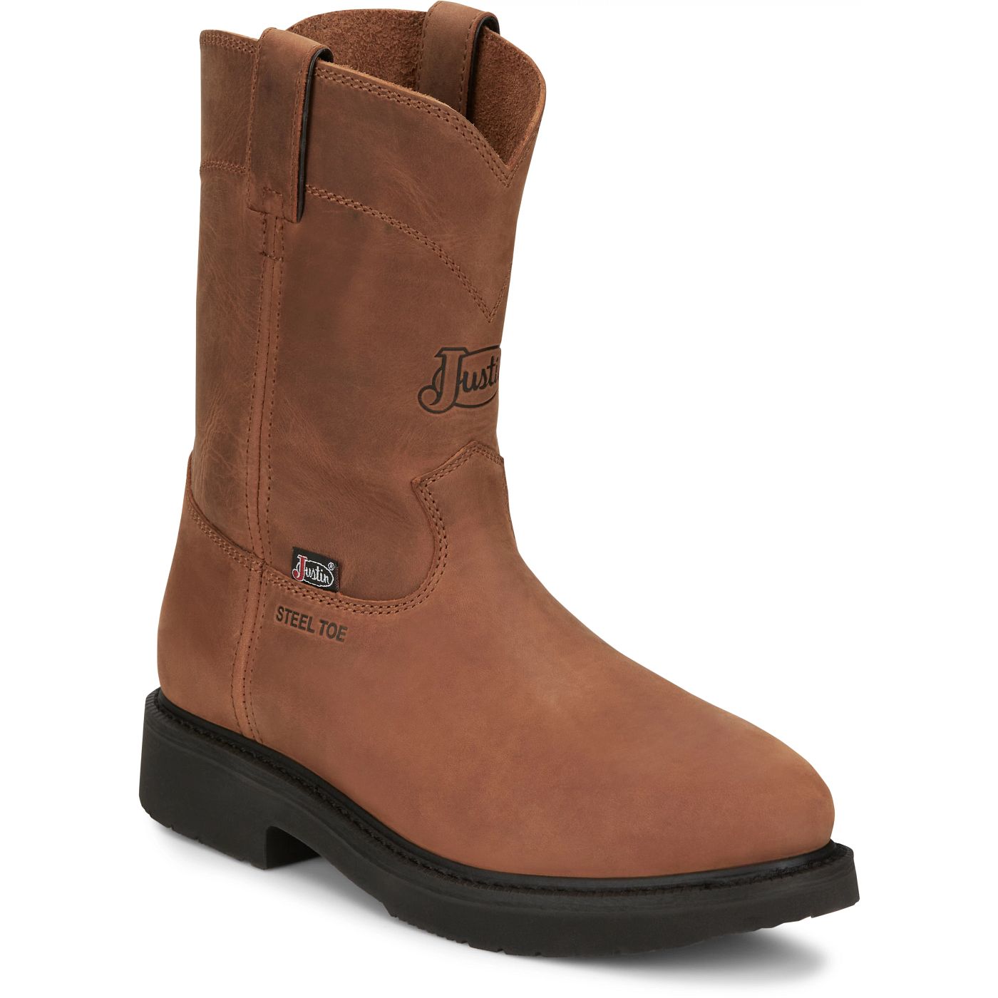 Justin Work Men's Round-Up 10" Steel Toe Boot - Aged Bark (OW4764) - View 2