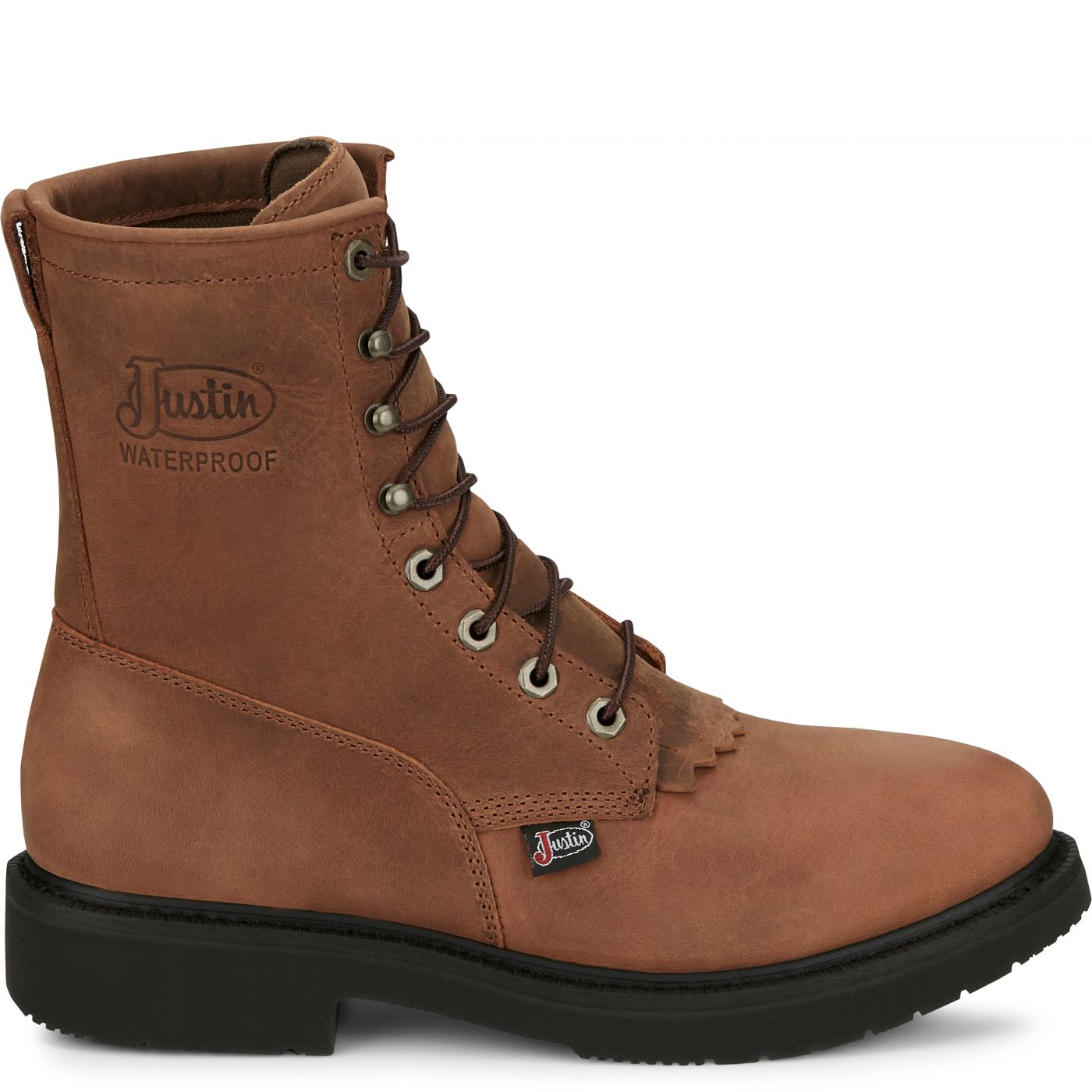 Justin Work Men's Livestock 8" Waterproof Boot - Aged Bark (OW604) - View 3