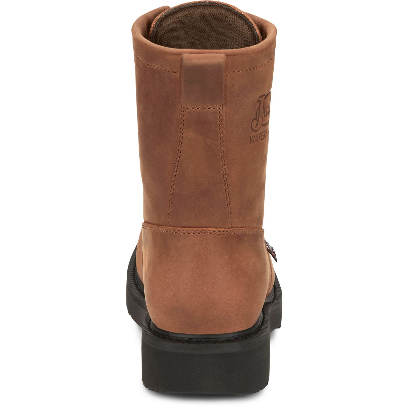 Justin Work Men's Livestock 8" Waterproof Boot - Aged Bark (OW604) - View 5