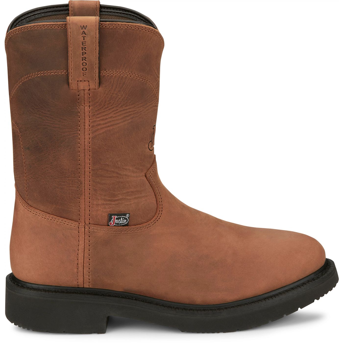Justin Work Men's Round-Up 10" Waterproof Boot - Aged Bark (OW6604) - View 3