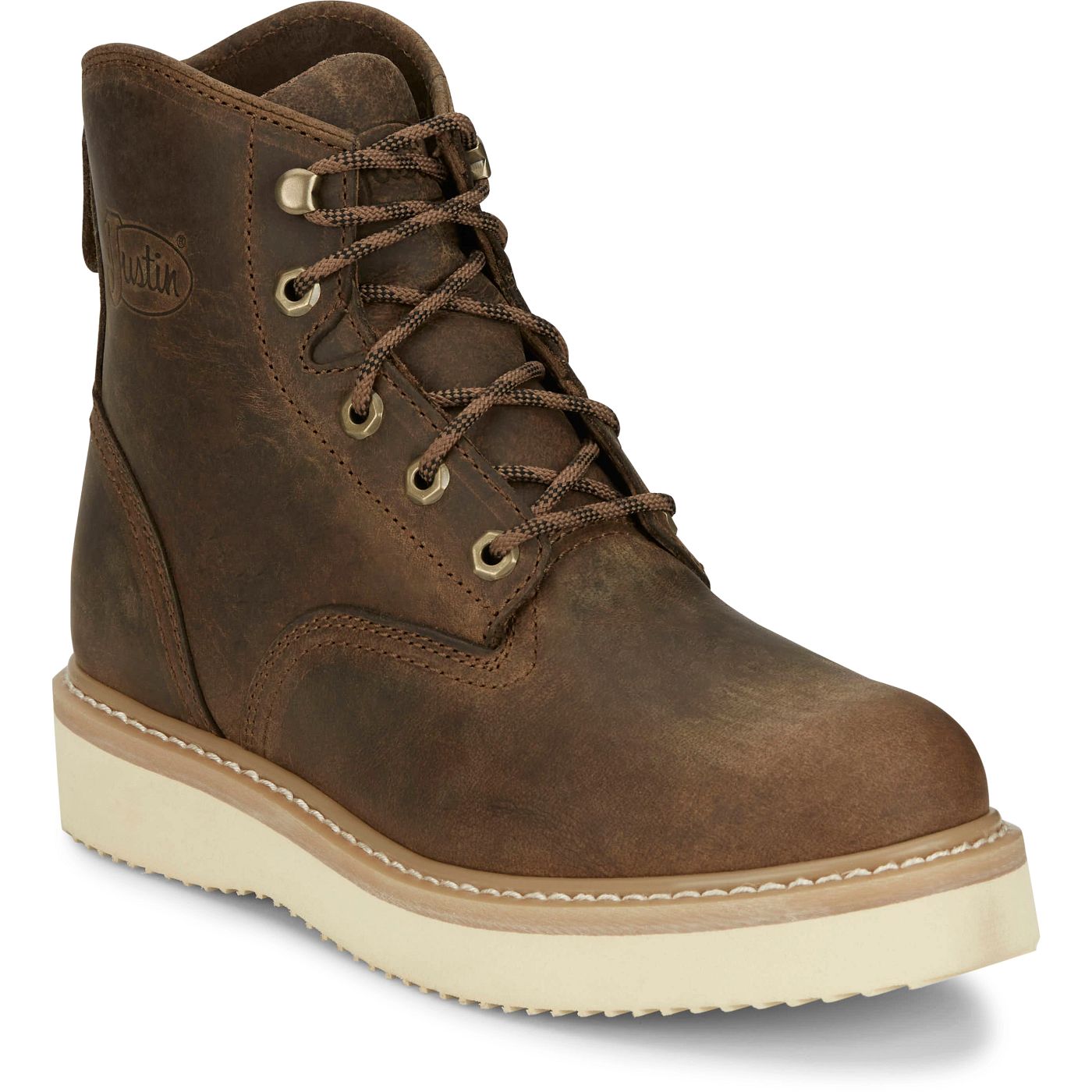 Justin Work Men's Maxwell 6" Lace-Up Boot - Peanut Tan (OW708) - View 2