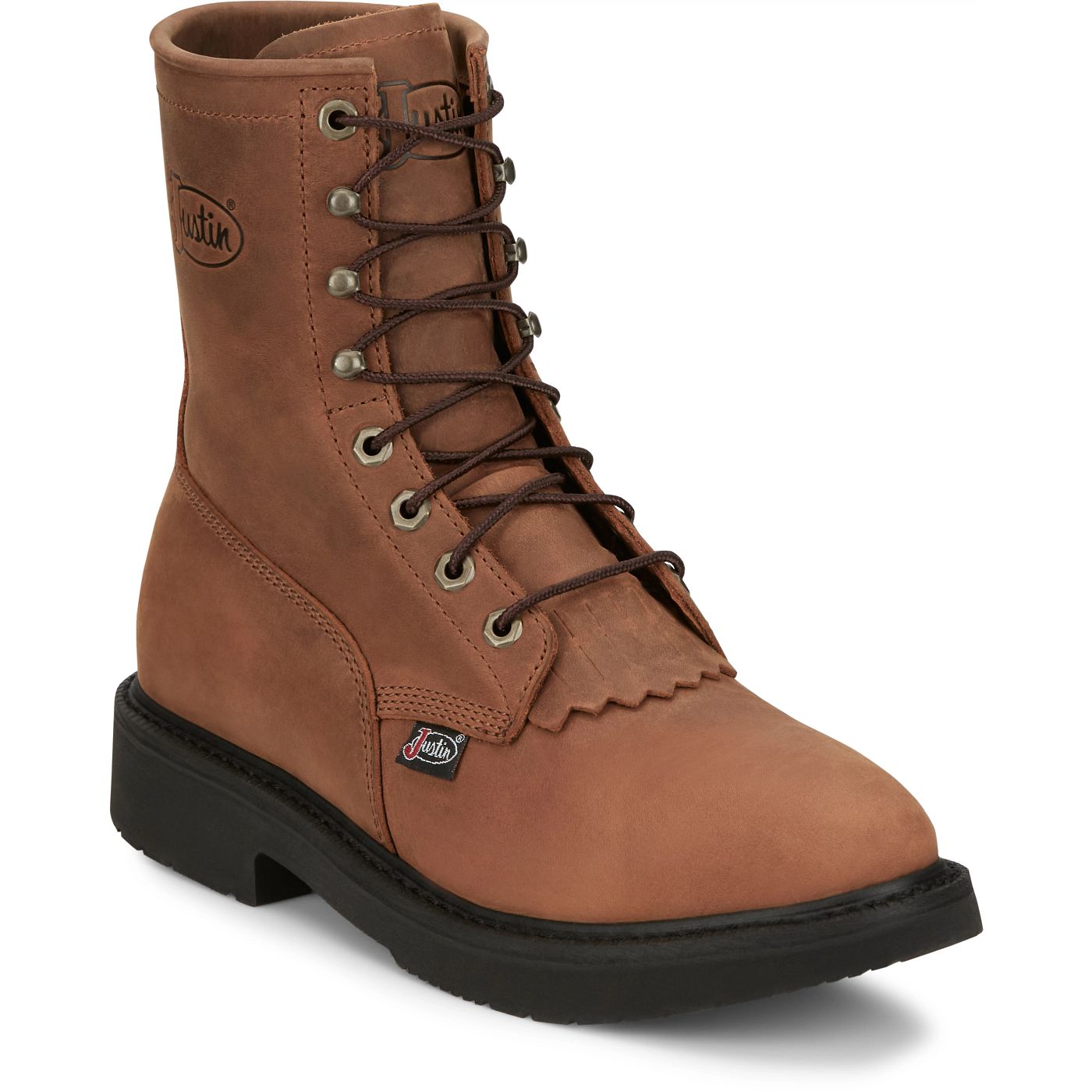 Justin Work Men's Livestock 8" Work Boot - Aged Bark (OW760) - View 2