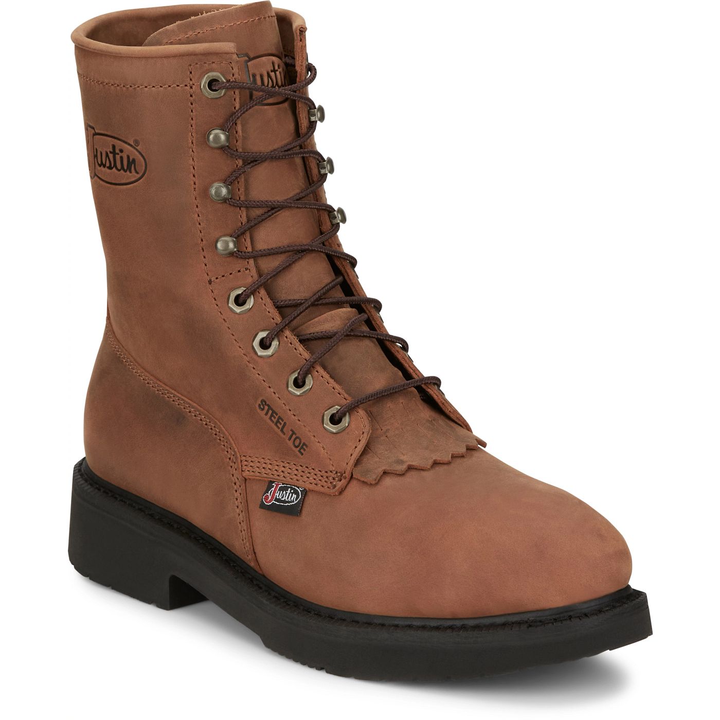 Justin Work Men's Livestock 8" Steel Toe Boot - Aged Bark (OW764) - View 2