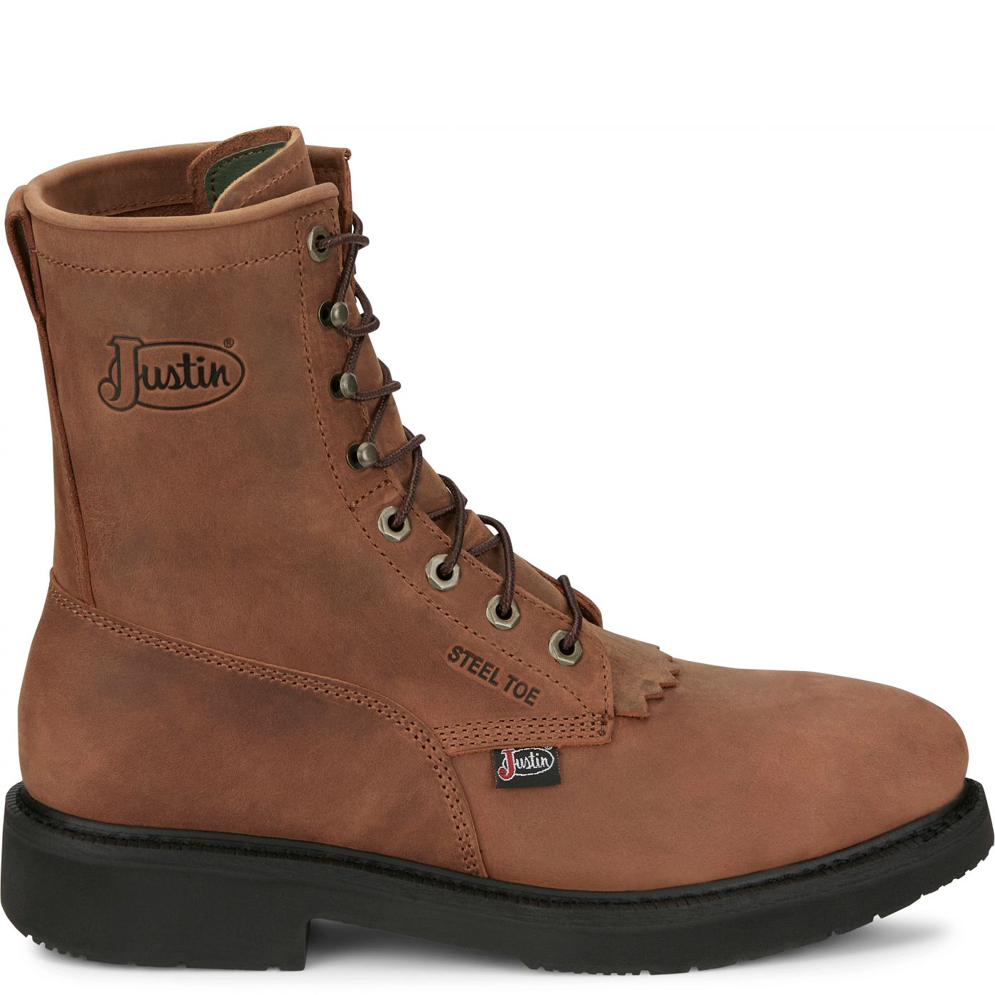 Justin Work Men's Livestock 8" Steel Toe Boot - Aged Bark (OW764) - View 3