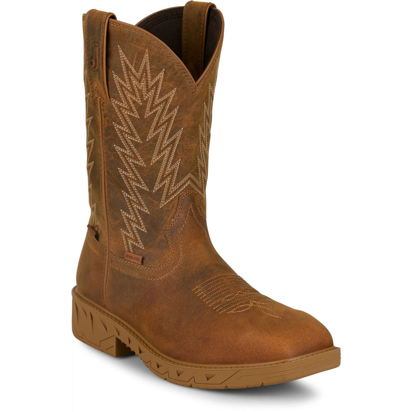 Justin Work Men's Blinder 11" Waterproof Steel Toe Boot - Brown (PD4069) - View 2