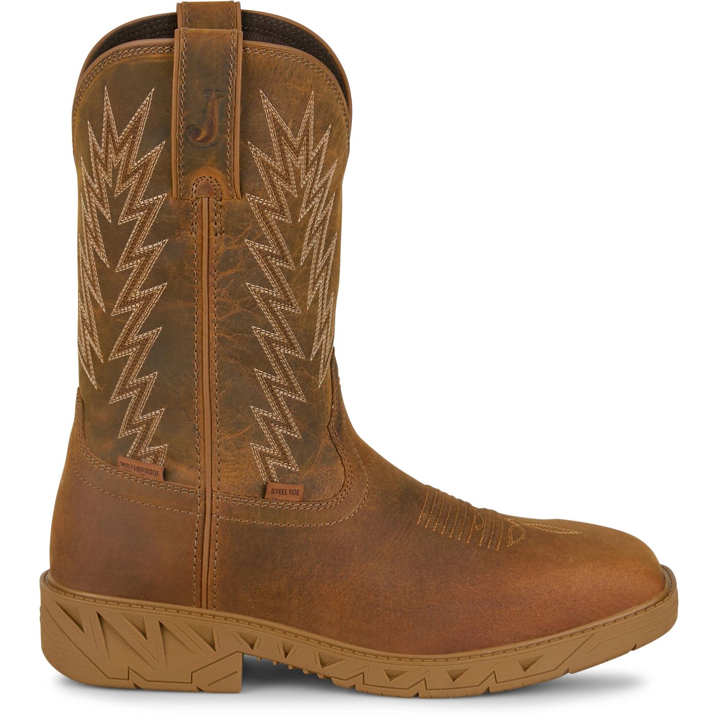 Justin Work Men's Blinder 11" Waterproof Steel Toe Boot - Brown (PD4069) - View 3
