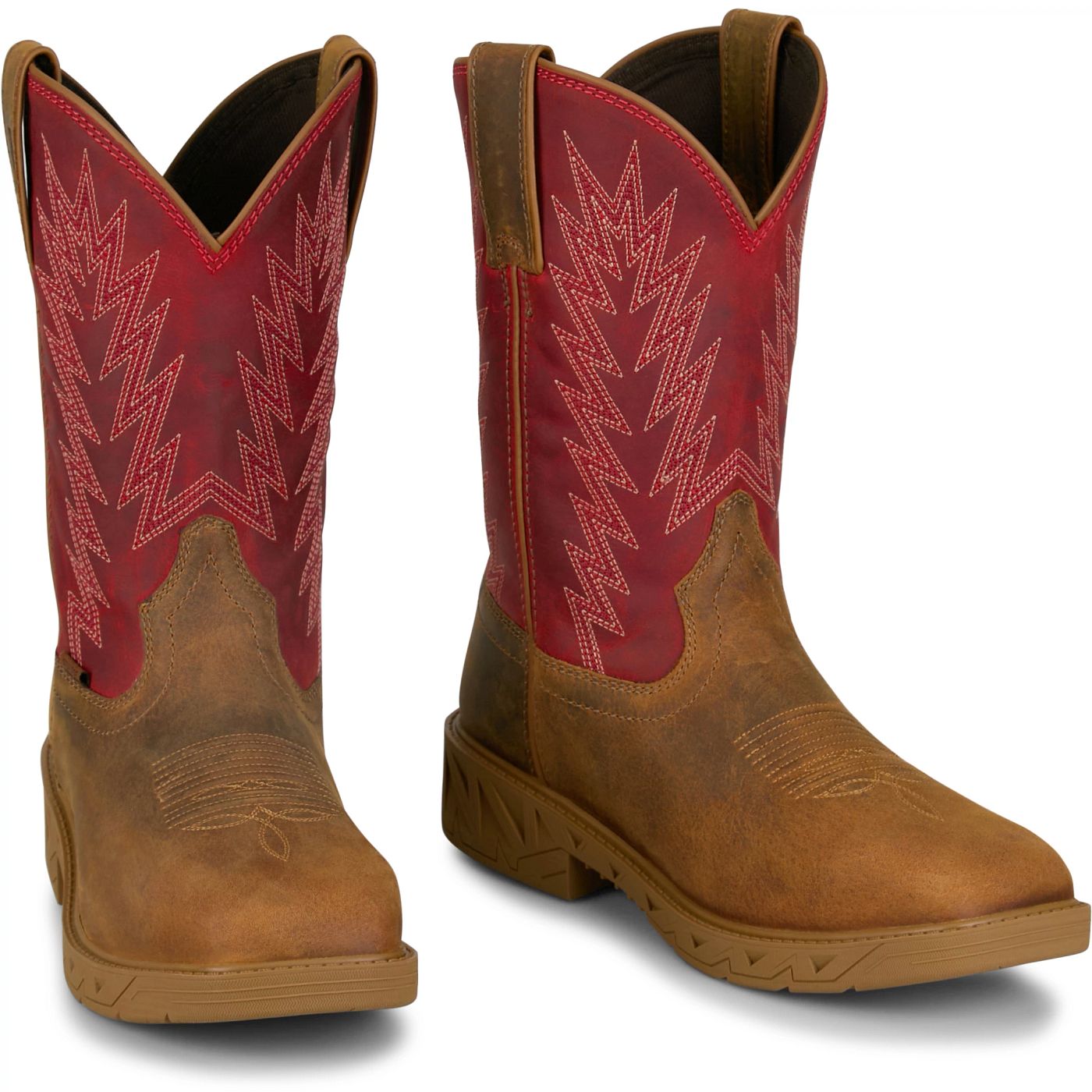 Justin Work Men's Markout 11" Steel Toe Boot - Brown (PD4071) - Front View