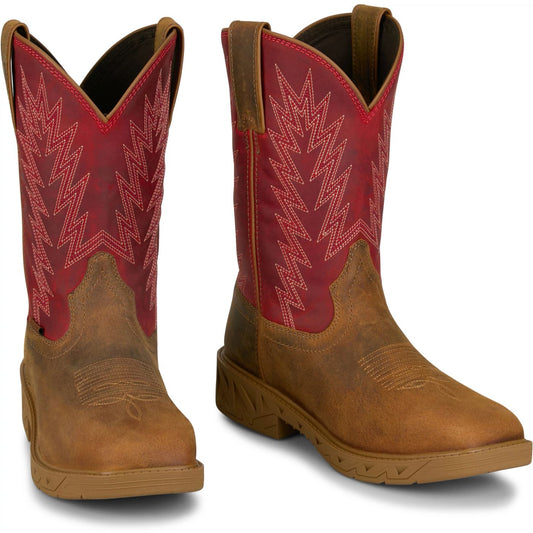 Justin Work Men's Markout 11" Steel Toe Boot - Brown (PD4071) - Front View