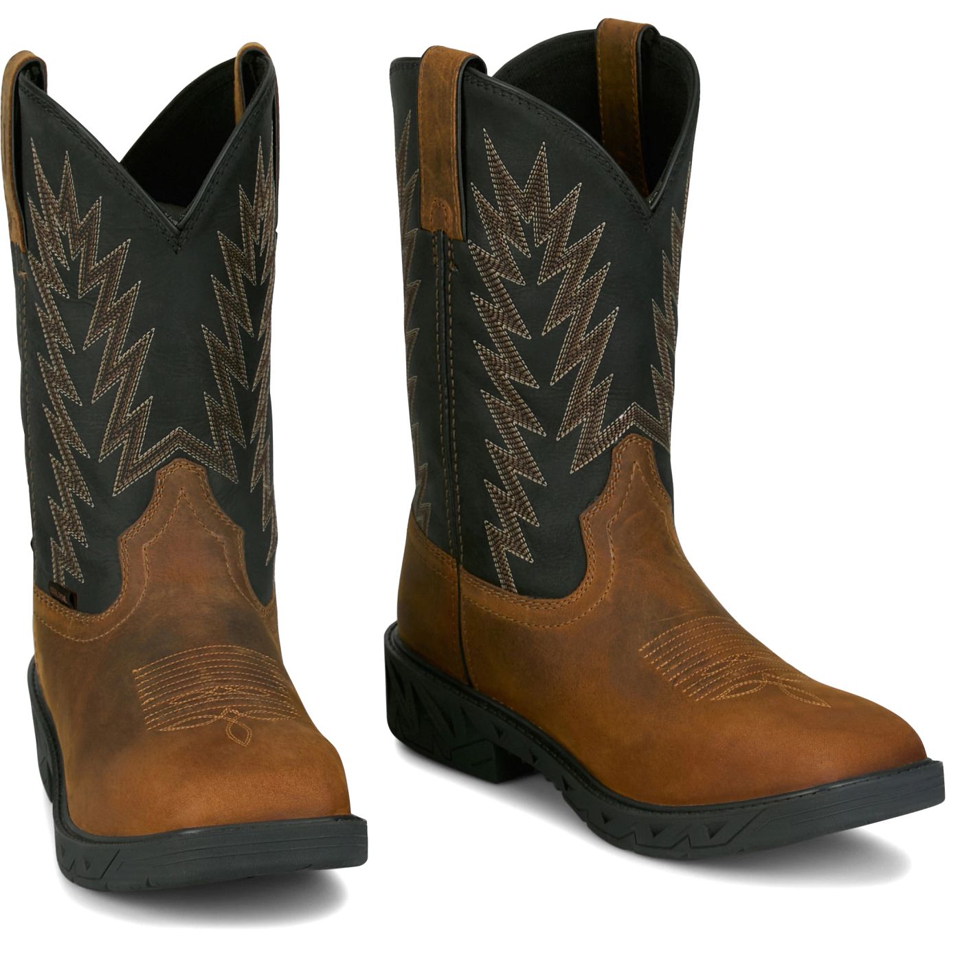 Justin Work Men's Taskmaker 11" Waterproof Boot - Brown (PD4072) - Front View