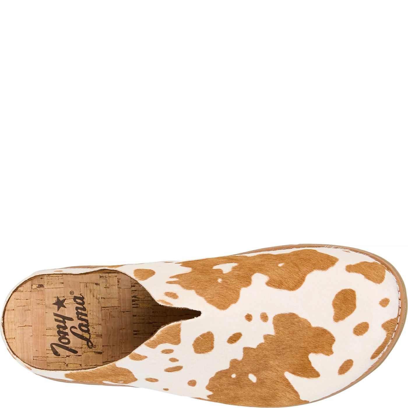 Tony Lama Women's Atrani Mule White Brown Hair-On (PL259)
