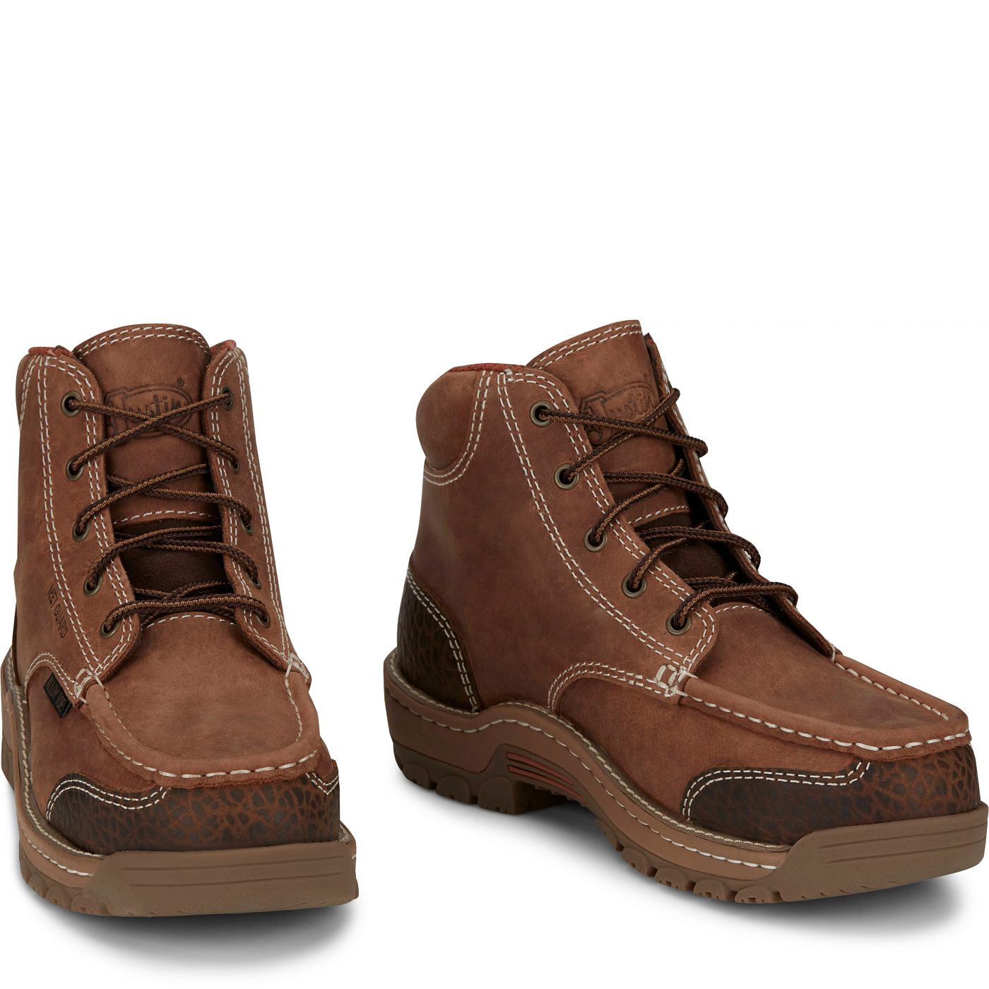 Justin Work Men's Corbett 5" Waterproof Alloy Toe Met Guard Boot - Barley Brown (SE255) - Front View