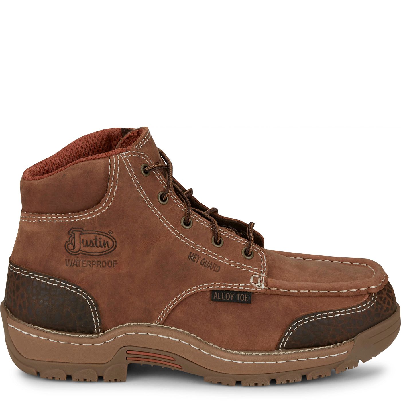 Justin Work Men's Corbett 5" Waterproof Alloy Toe Met Guard Boot - Barley Brown (SE255) - View 3