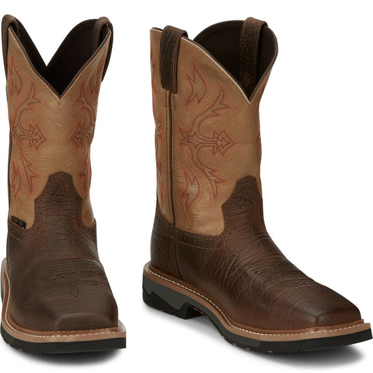 Justin Work Men's Bolt 11" Composite Toe Boot - Buff (SE4103) - Front View