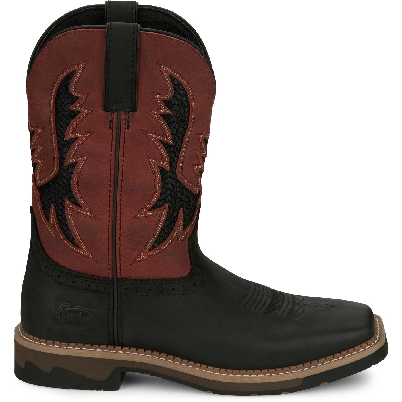 Justin Work Men's Bolt 11" Work Boot - Crimson Red (SE4116) - View 3