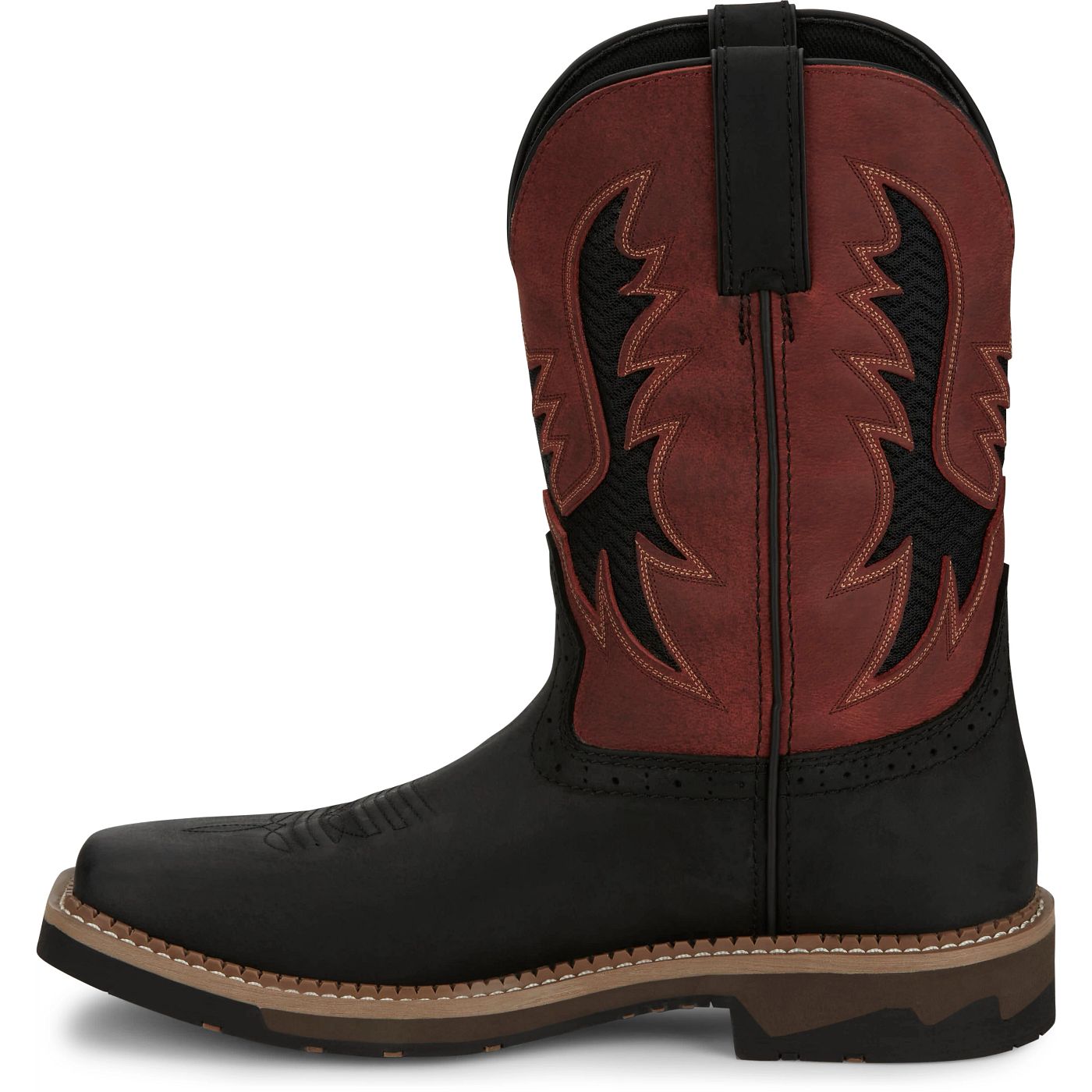 Justin Work Men's Bolt 11" Work Boot - Crimson Red (SE4116) - View 8