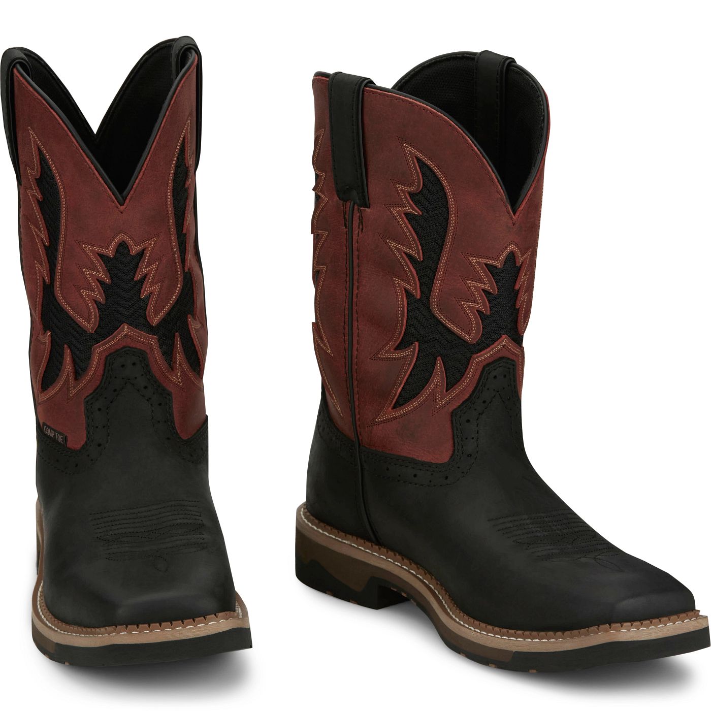 Justin Work Men's Bolt 11" Composite Toe Boot - Coal Black (SE4117) - Front View