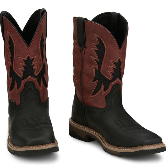 Justin Work Men's Bolt 11" Composite Toe Boot - Coal Black (SE4117) - Front View