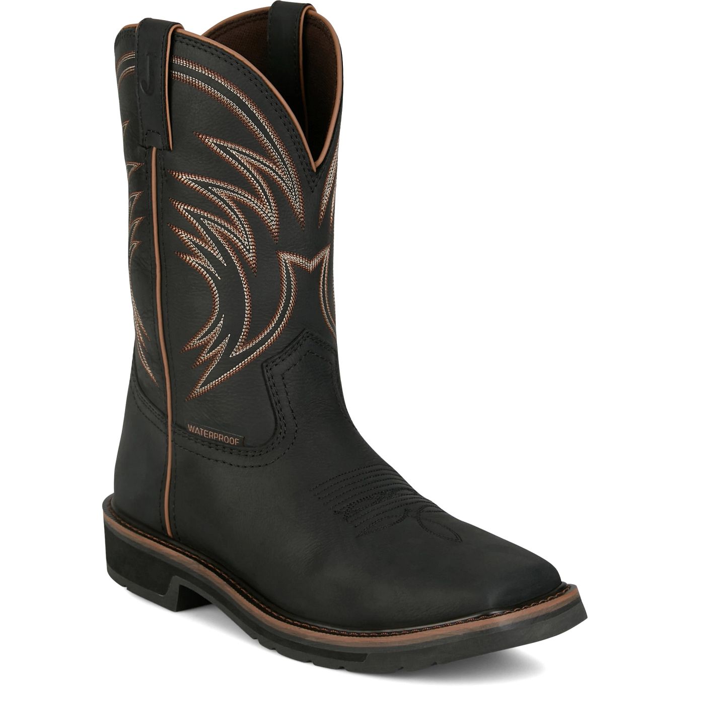 Justin Work Men's Widowmaker 11" Waterproof Boot - Black (SE4240) - View 2