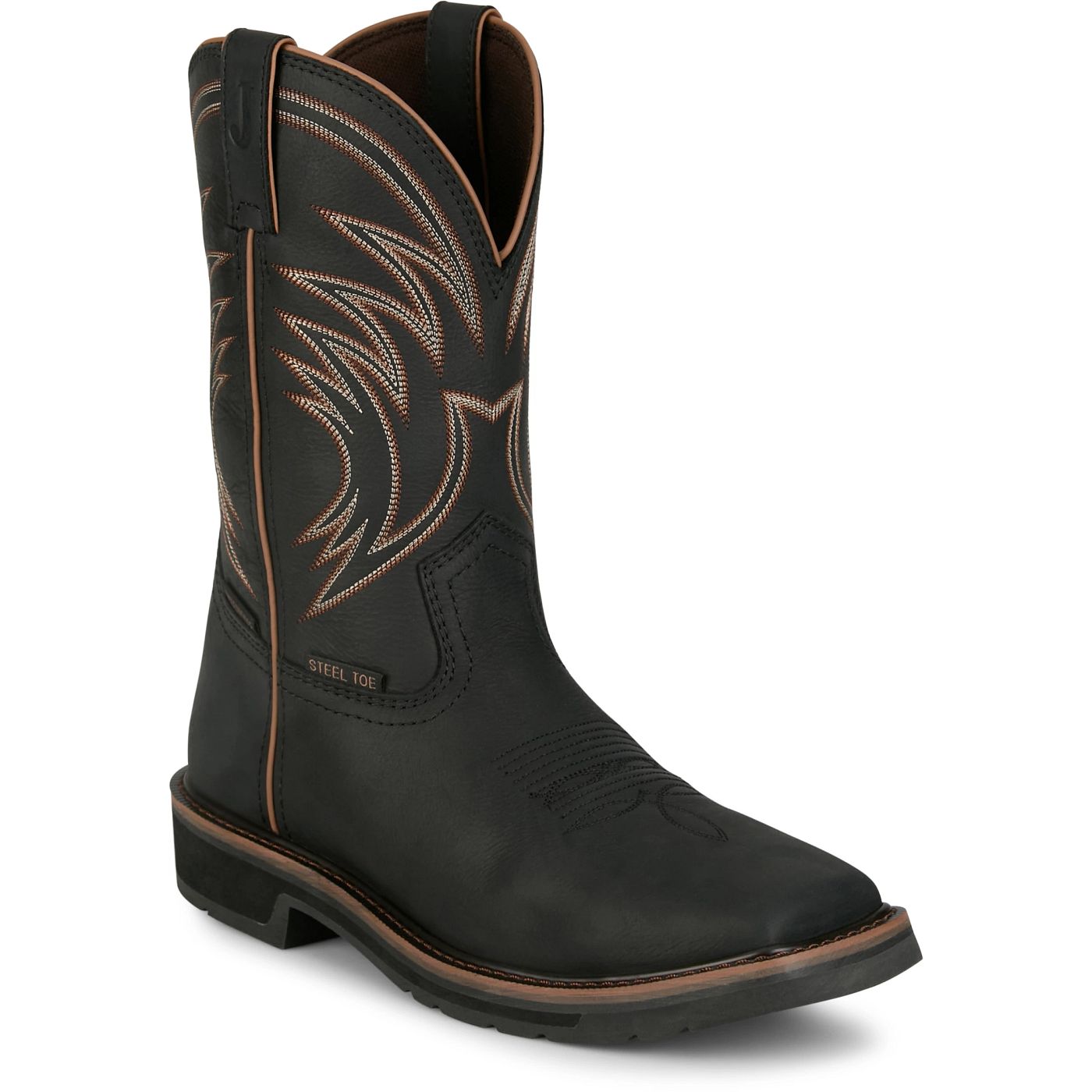 Justin Work Men's Widowmaker 11" Waterproof Steel Toe Boot - Black (SE4241) - View 2