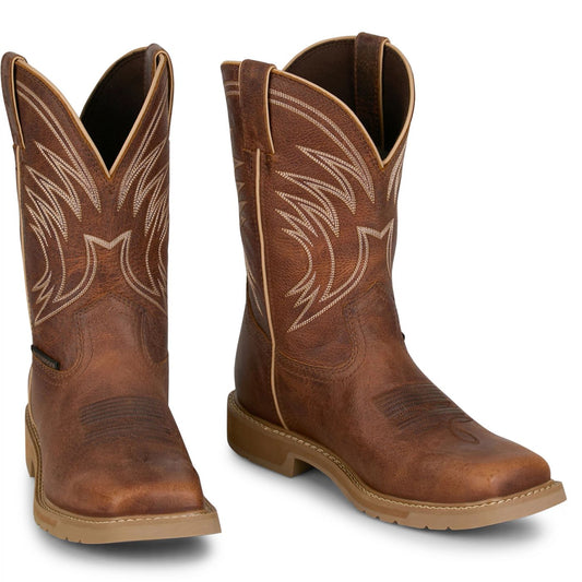 Justin Work Men's Daywork 11" Waterproof Boot - Pecan (SE4242) - Front View