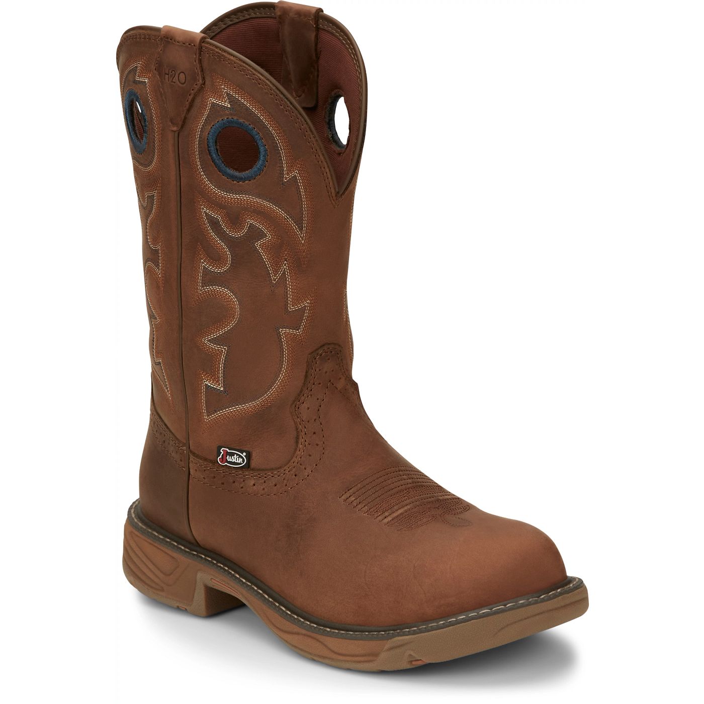 Justin Work Men's Rush 11" Waterproof Boot - Barley Brown (SE4332) - View 2
