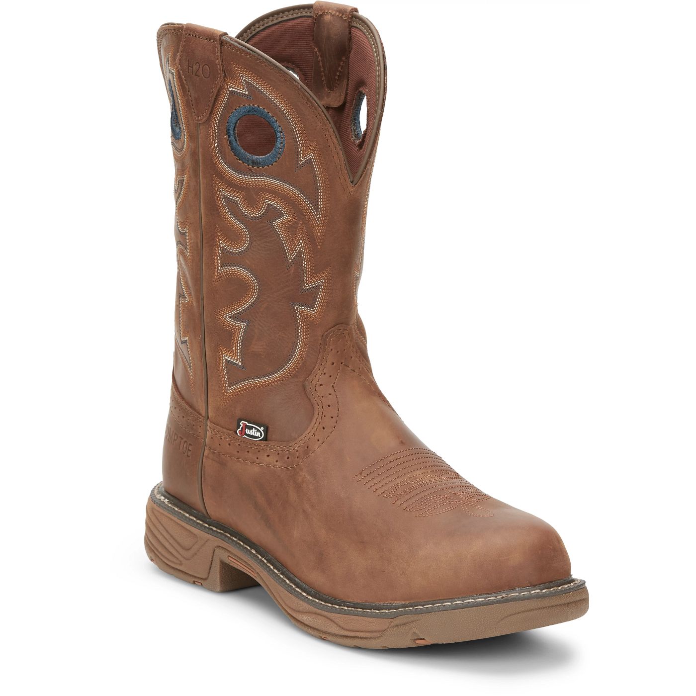 Justin Work Men's Rush 11" Waterproof Nano Comp Toe Boot - Barley Brown (SE4334) - View 2