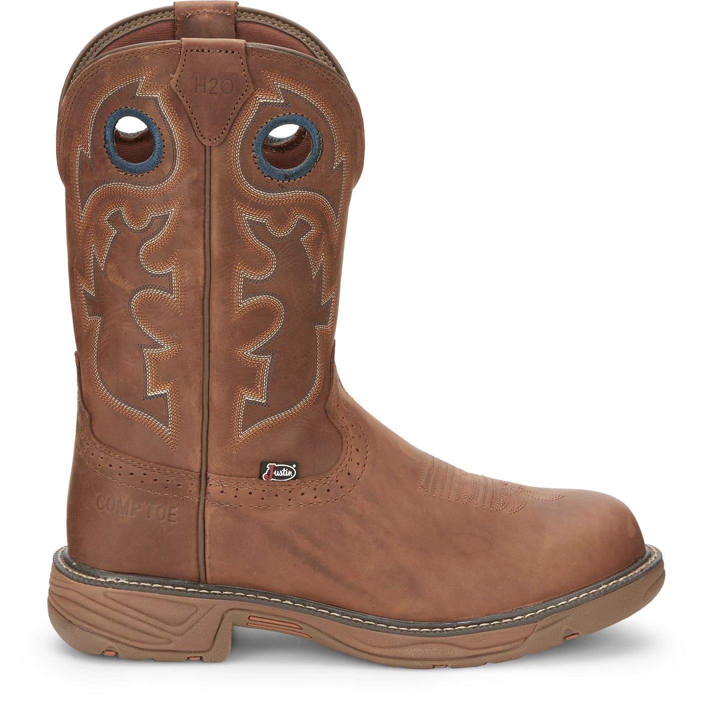 Justin Work Men's Rush 11" Waterproof Nano Comp Toe Boot - Barley Brown (SE4334) - View 3