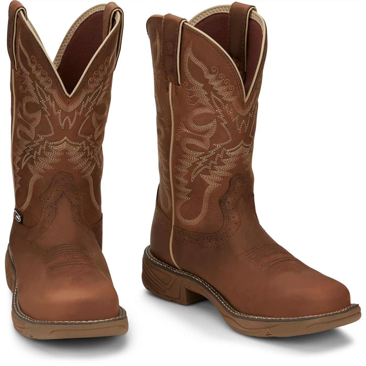 Justin Work Women's Rush 11" Waterproof Work Boot - Rustic Tan (SE4353) - Front View
