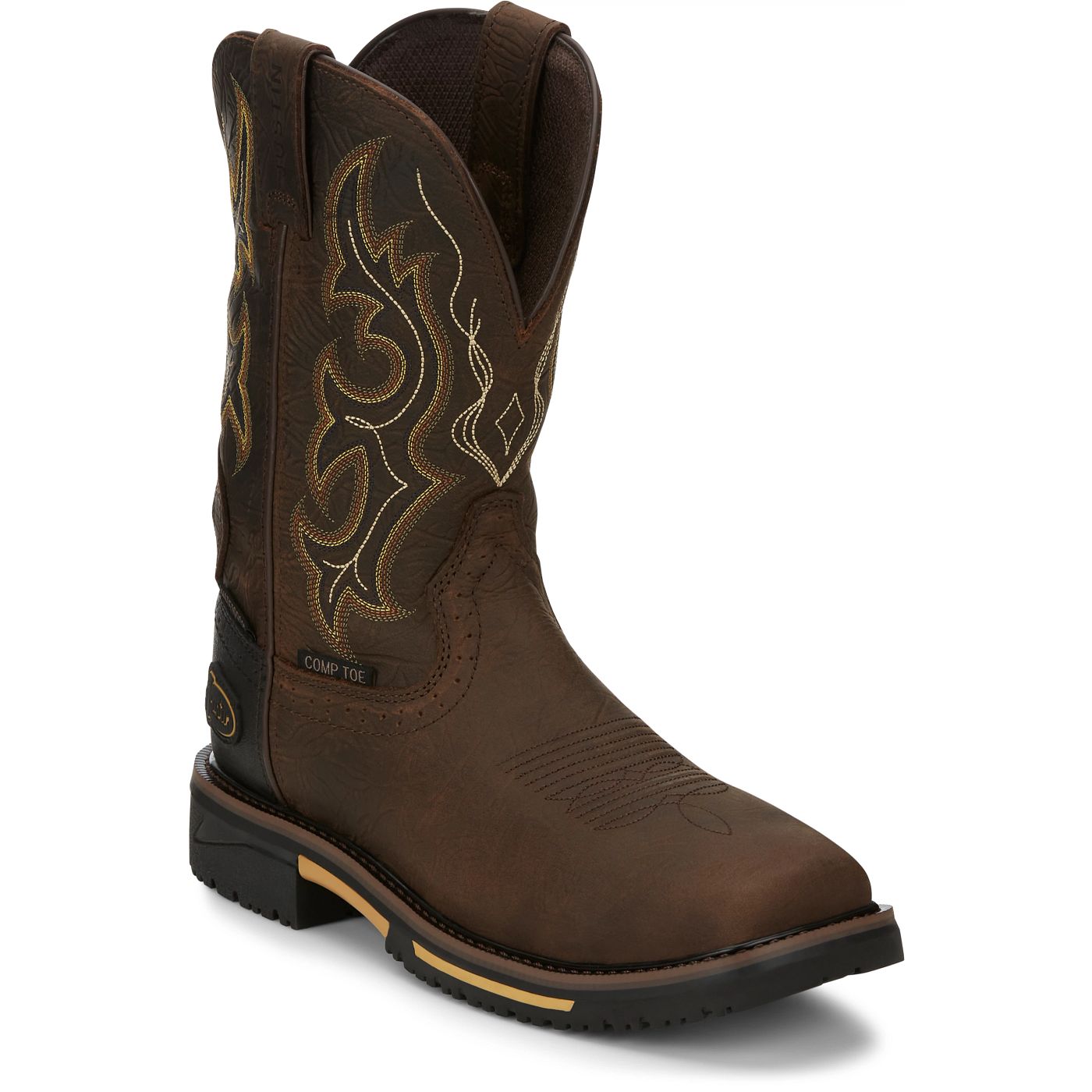 Justin Work Men's Joist 11" Waterproof Composite Toe Boot - Chocolate (SE4625) - View 2