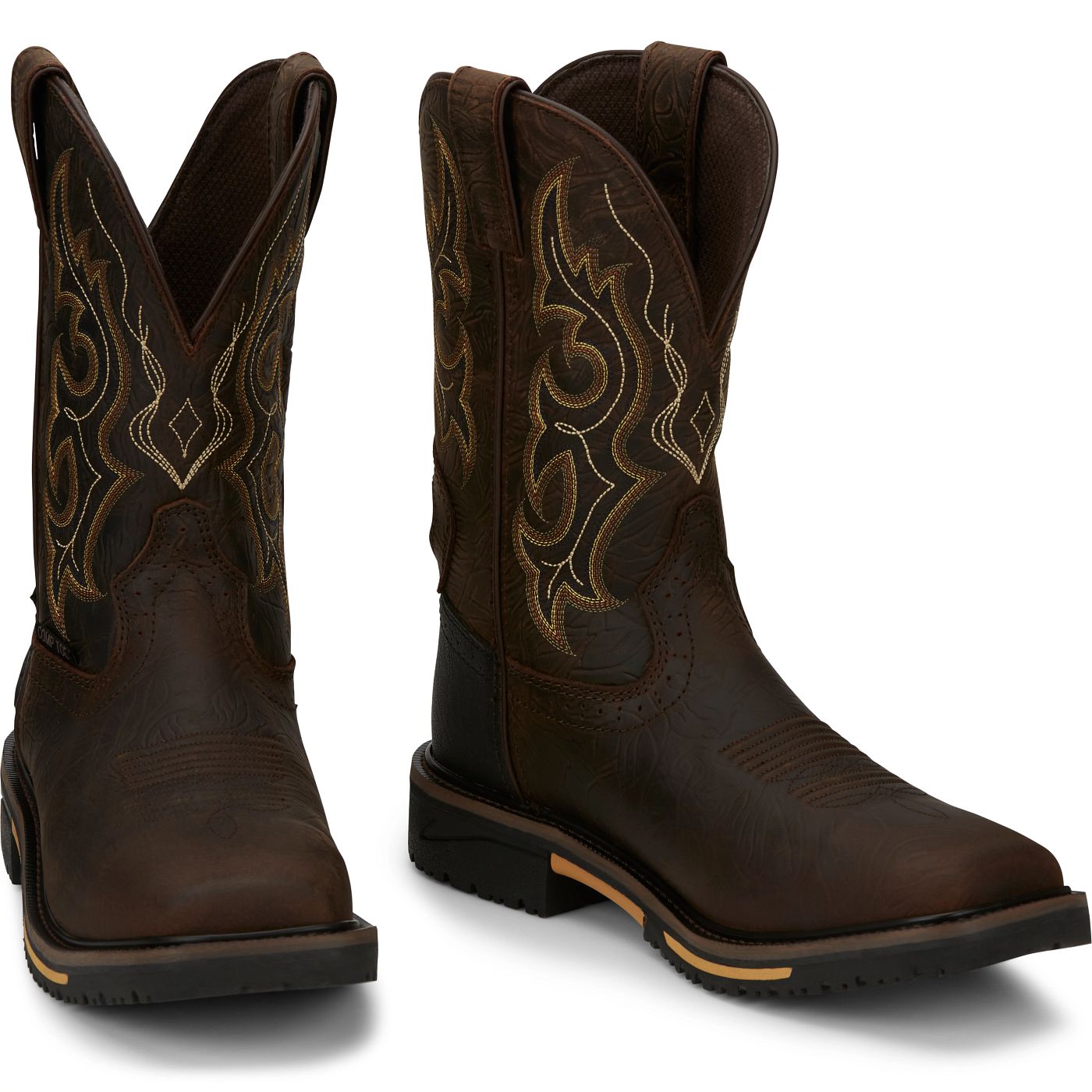 Justin Work Men's Joist 11" Waterproof Composite Toe Boot - Chocolate (SE4625) - Front View