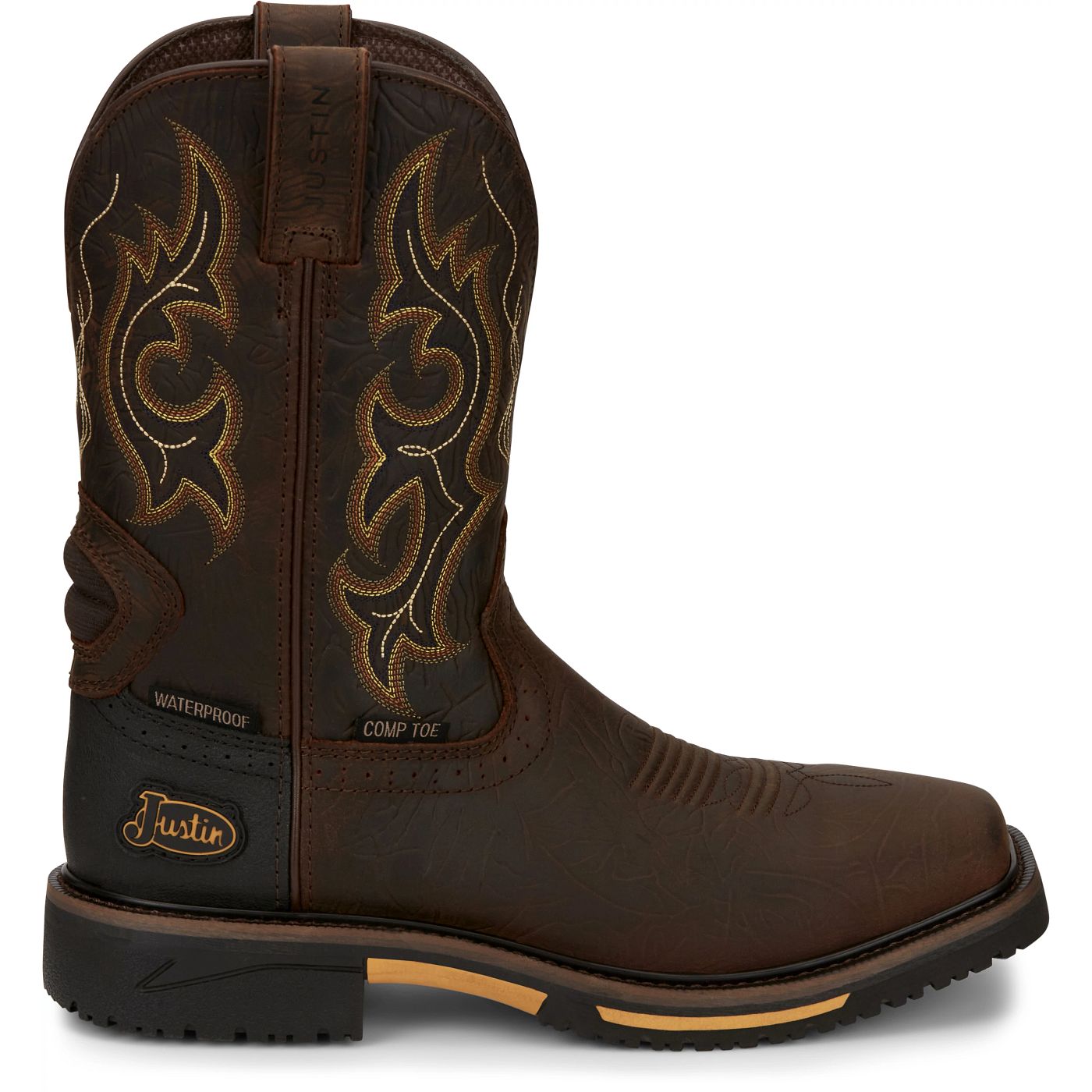 Justin Work Men's Joist 11" Waterproof Composite Toe Boot - Chocolate (SE4625) - View 3