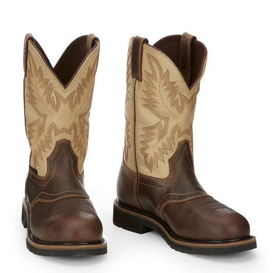 Justin Work Men's Superintendent 11" Steel Toe Boot - Golden (SE4661) - Front View