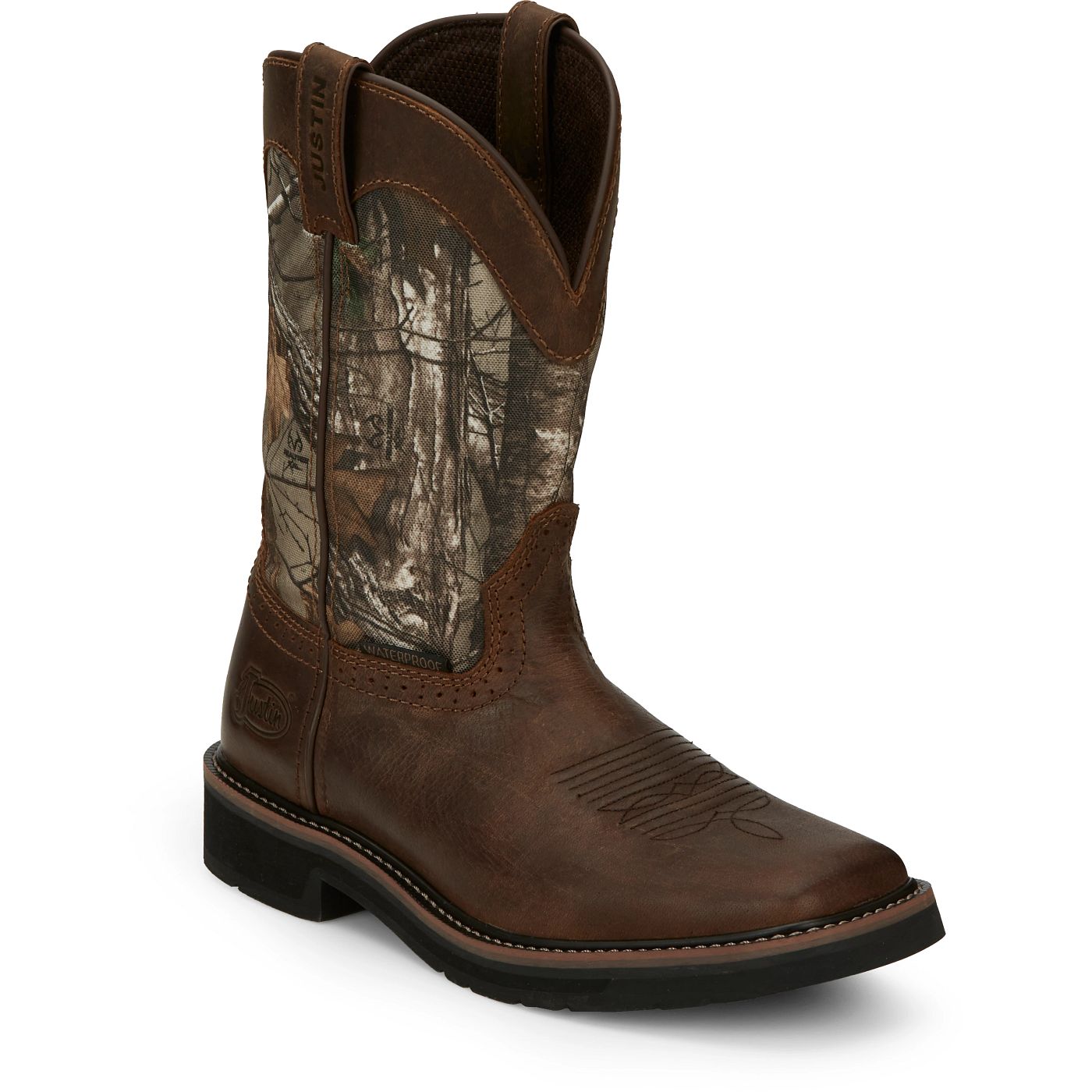 Justin Work Men's Trekker 11" Waterproof Boot - Realtree Camo (SE4676) - View 2