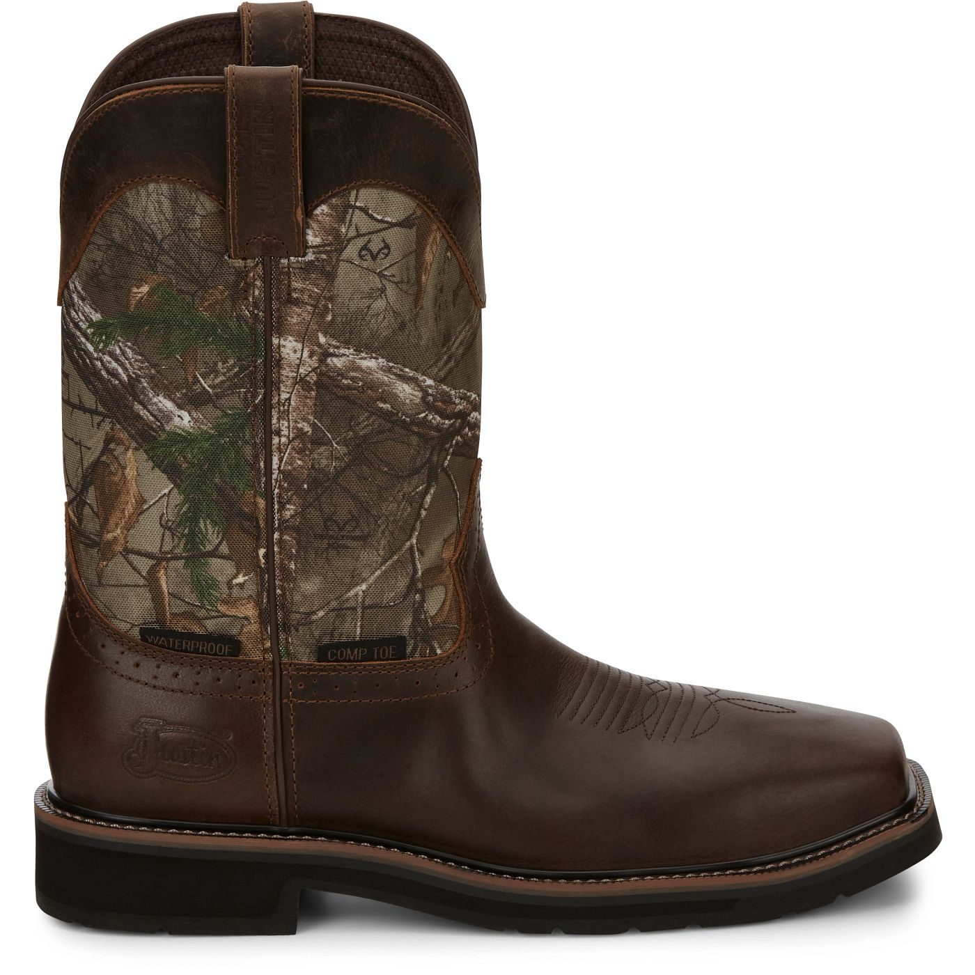 Justin Work Men's Trekker 11" Waterproof Composite Toe Boot - Realtree Camo (SE4677) - View 3