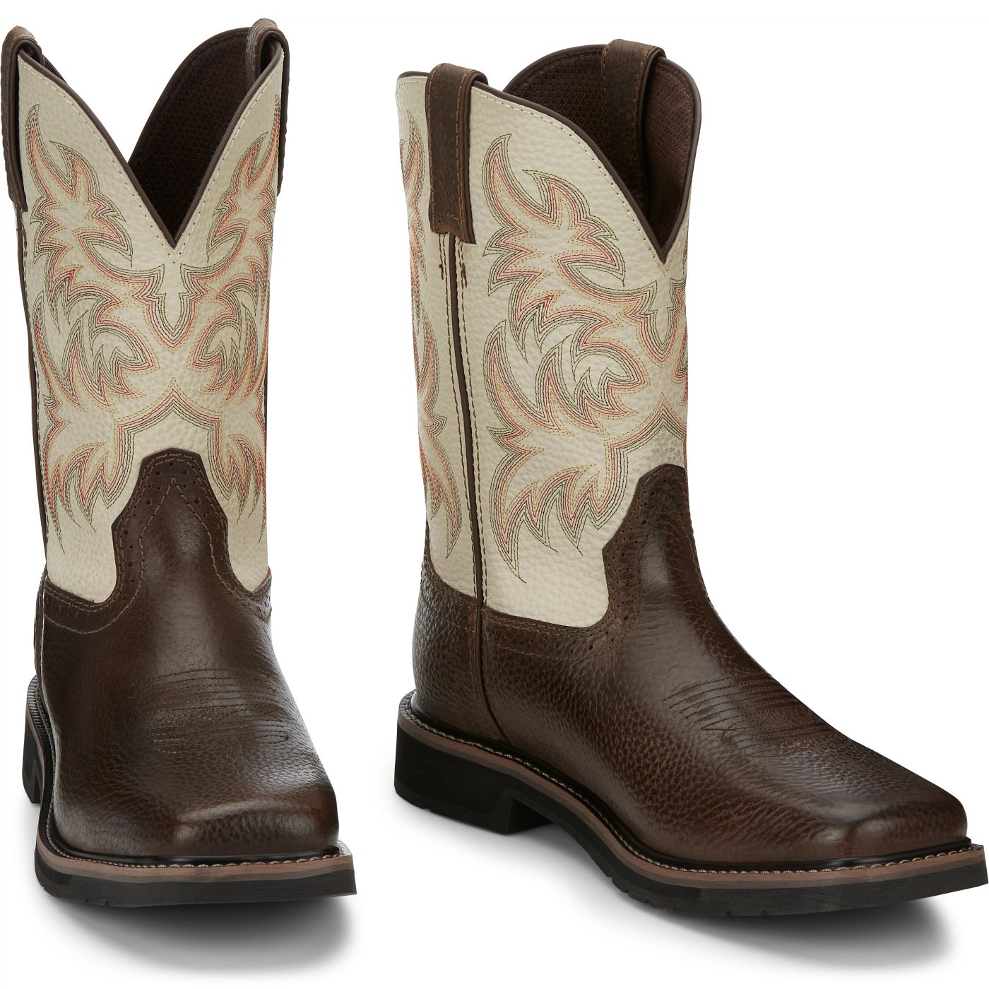 Justin Work Men's Driller 11" Work Boot - White (SE4683) - Front View