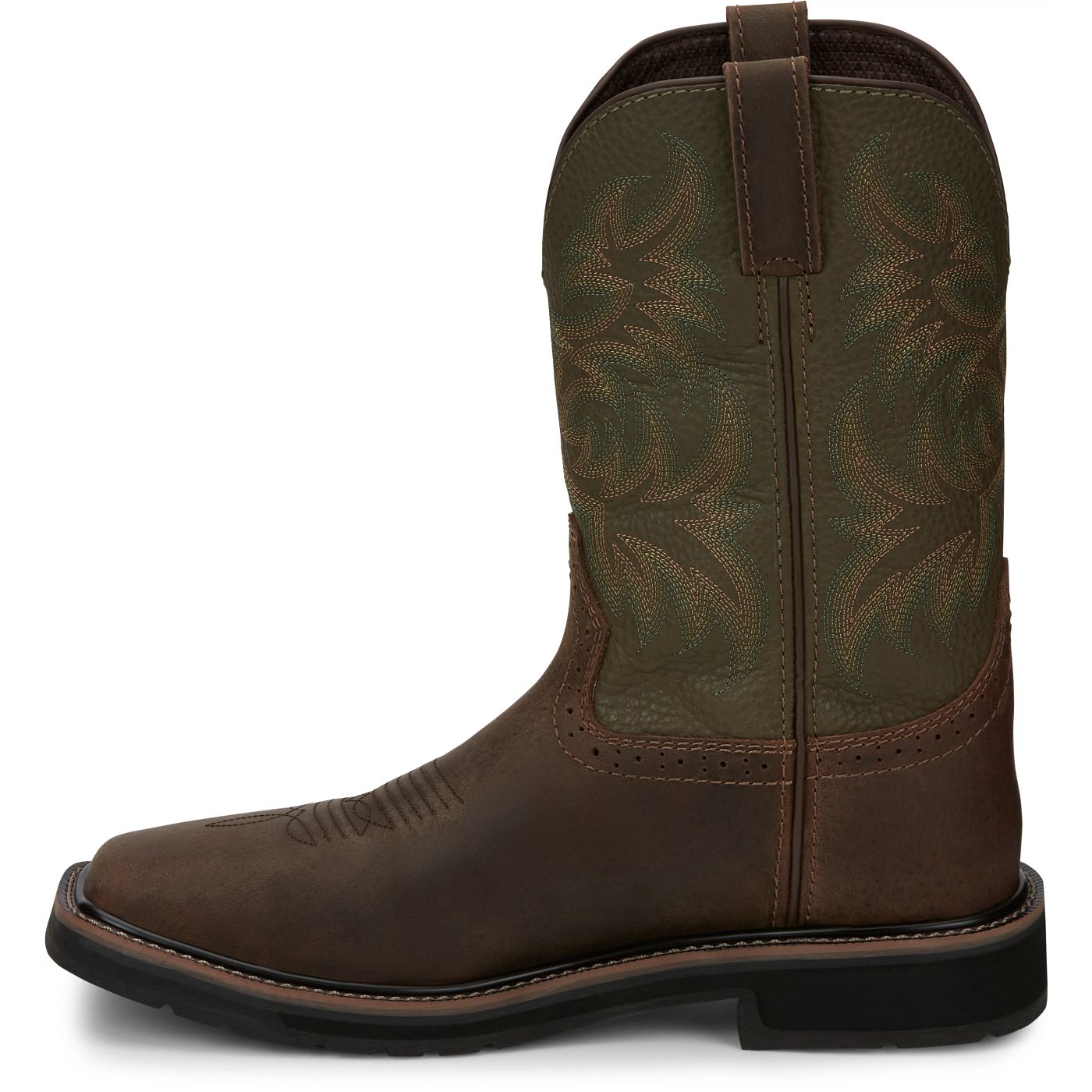 Justin Work Men's Driller 11" Steel Toe Boot - Green (SE4688) - View 8