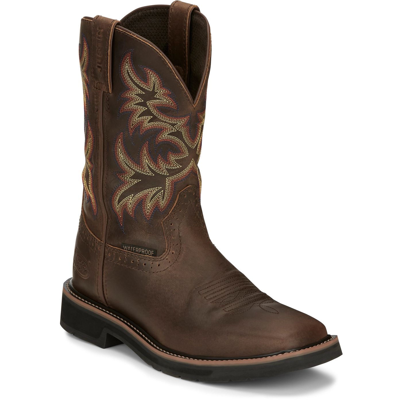 Justin Work Men's Driller 11" Waterproof Boot - Brown (SE4689) - View 2