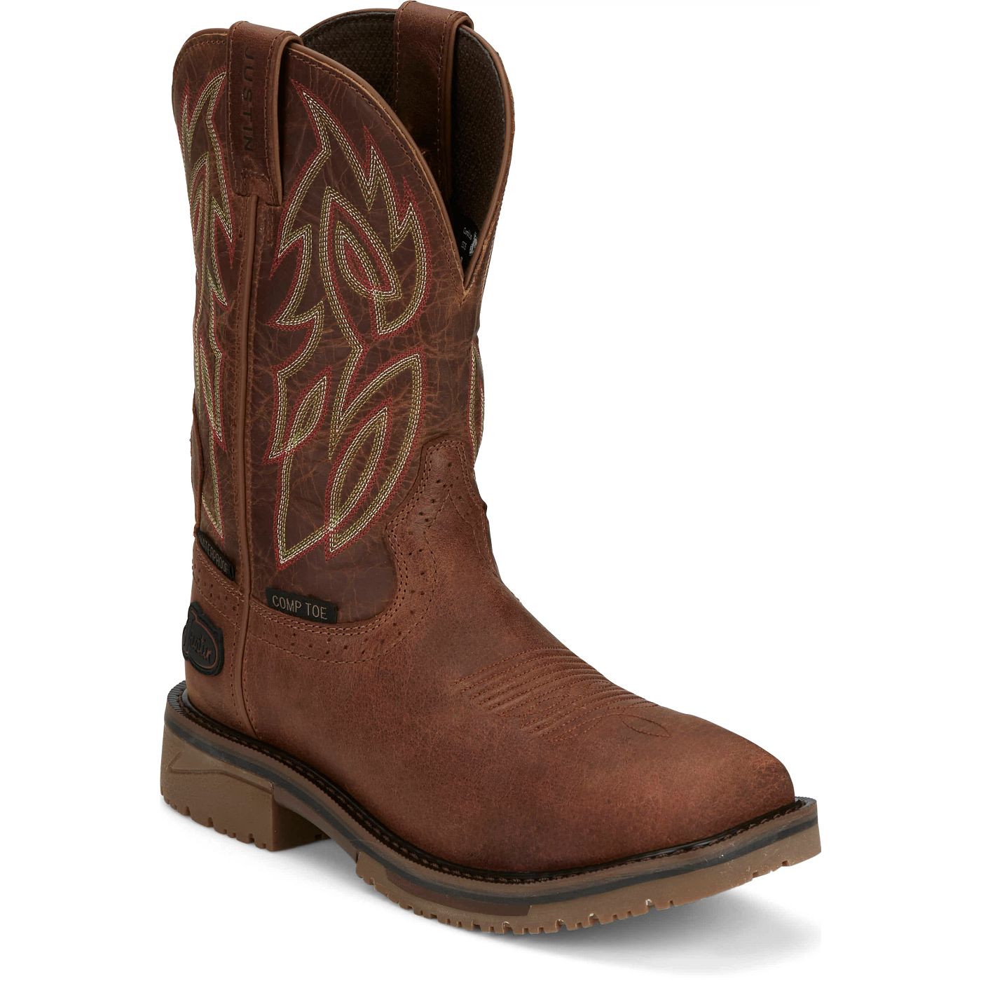 Justin Work Men's Wolfe 11" Waterproof Nano Comp Toe Boot - Bronze Brown (SE4752) - View 2