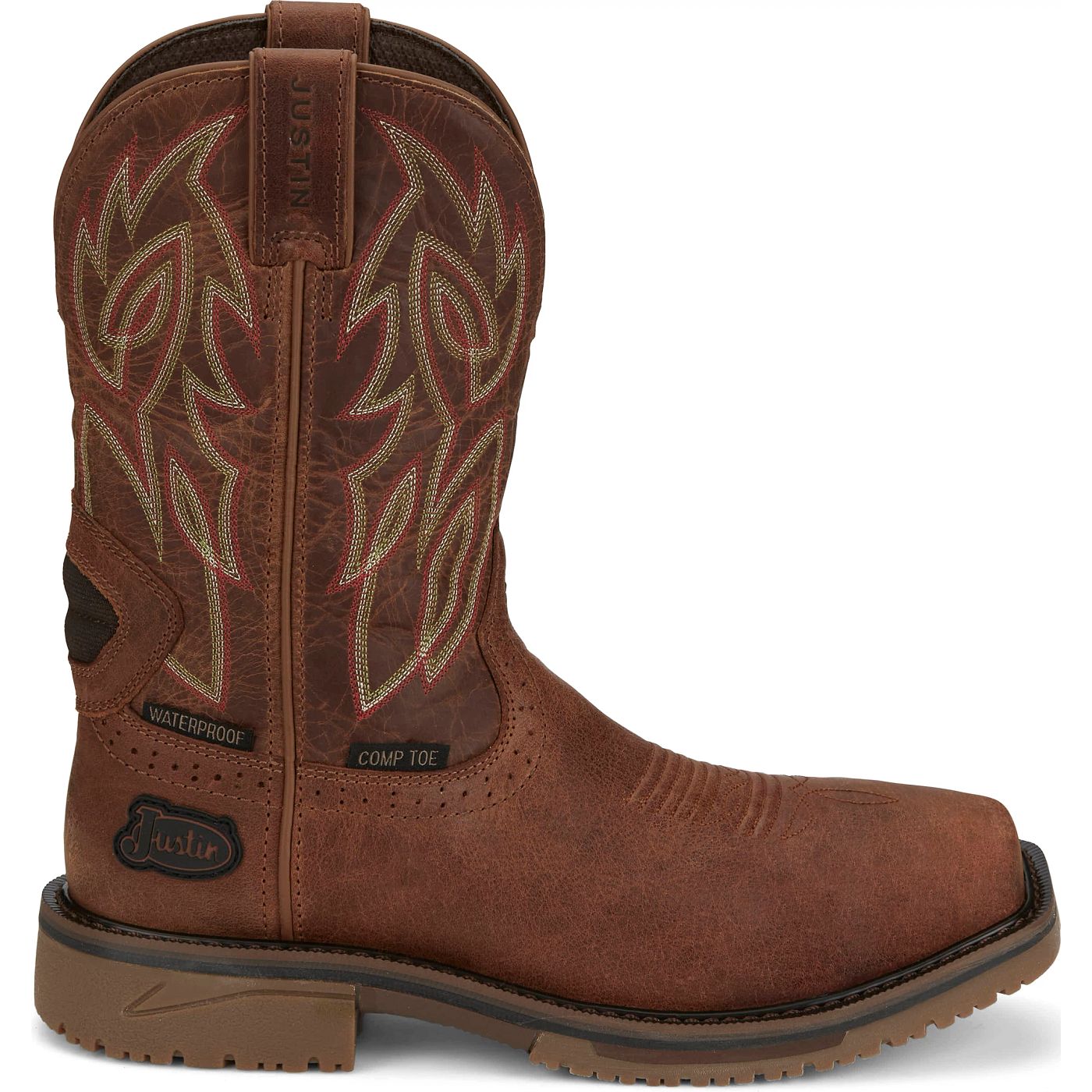 Justin Work Men's Wolfe 11" Waterproof Nano Comp Toe Boot - Bronze Brown (SE4752) - View 3