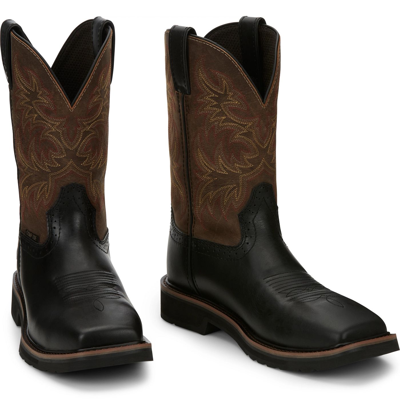 Justin Work Men's Driller 11" Composite Toe Boot - Wood Brown (SE4818) - Front View