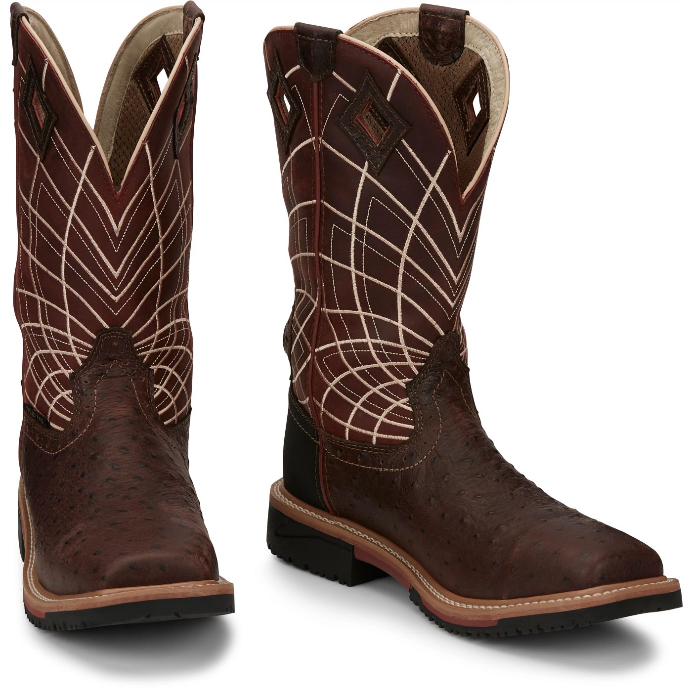 Justin Work Men's Derrickman 12" Waterproof Composite Toe Boot - Clay Red (SE4835) - Front View