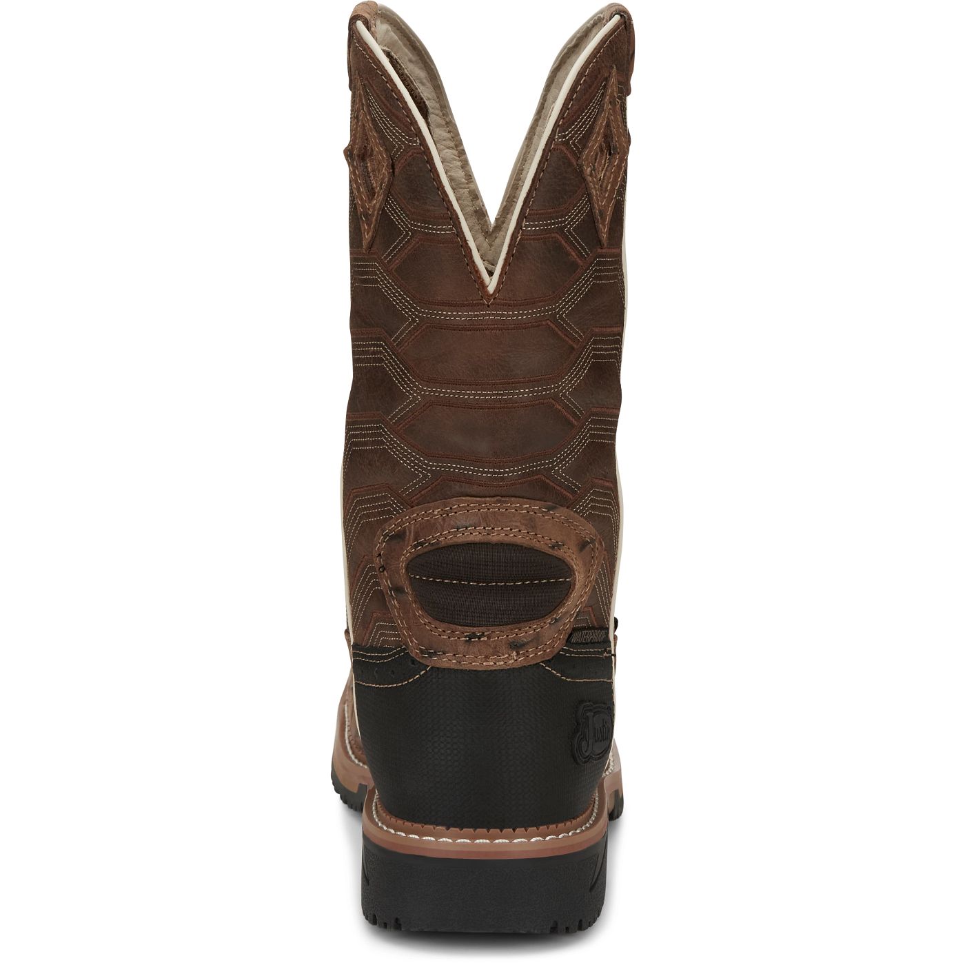 Justin Work Men's Derrickman 12" Waterproof Composite Toe Boot - Caramel Brown (SE4839) - View 5