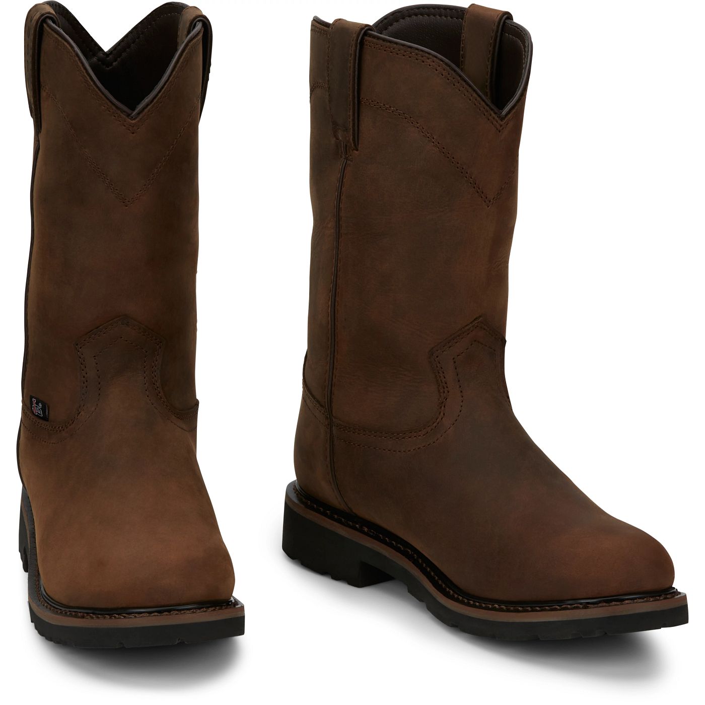 Justin Work Men's Drywall 10" Waterproof Boot - Whiskey Brown (SE4960) - Front View